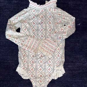 Floral Patterned Long Sleeve Swimsuit